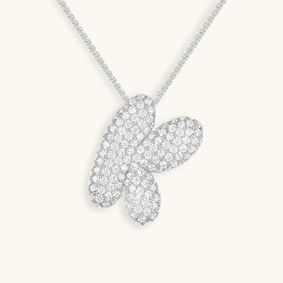Navnesmykke Bubble med diamant | 18k Guld