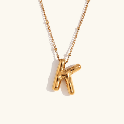 Næseørering med initialer i bobleform | Guld 18k
