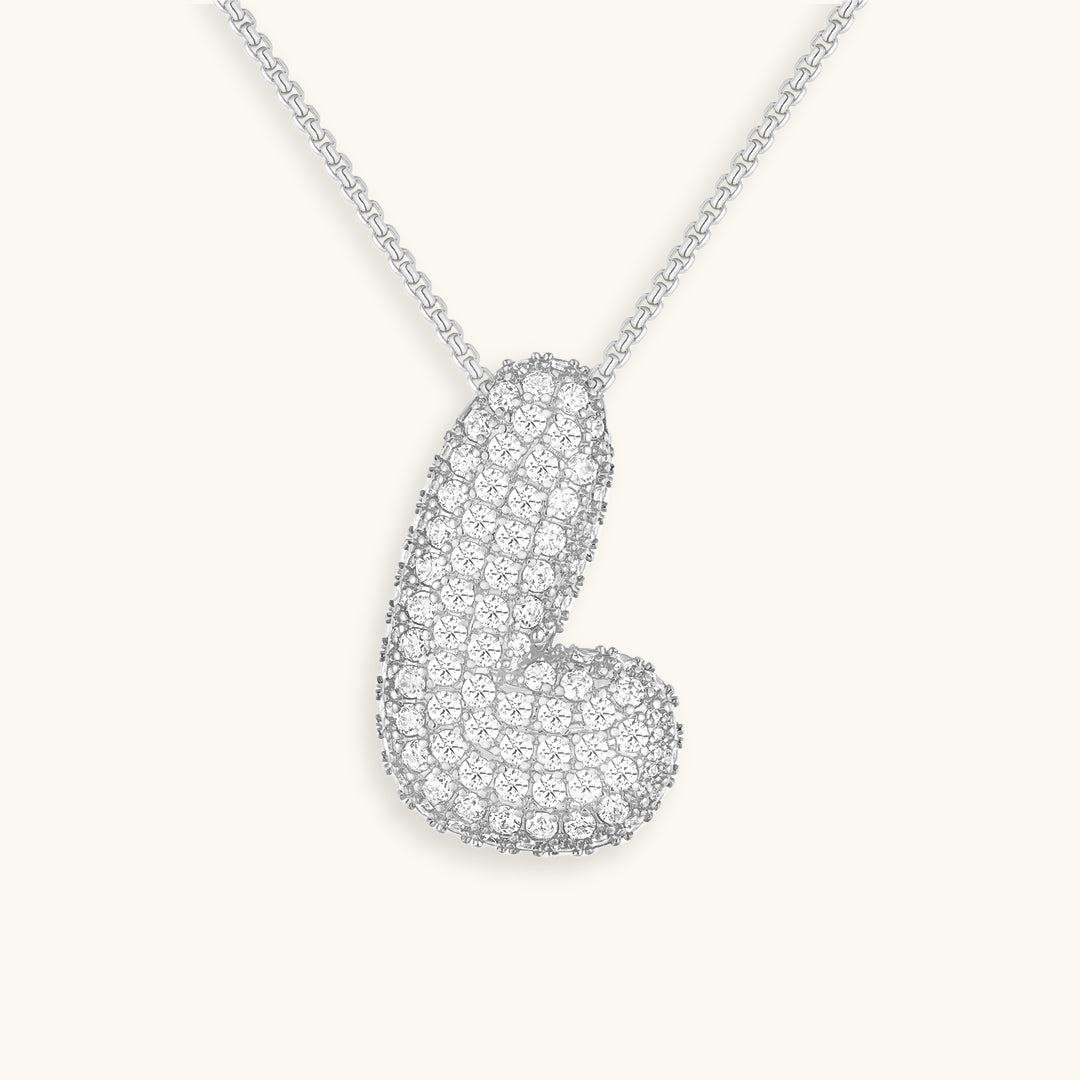 Navnesmykke Bubble med diamant | 18k Guld