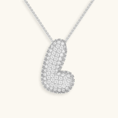 Navnesmykke Bubble med diamant | 18k Guld