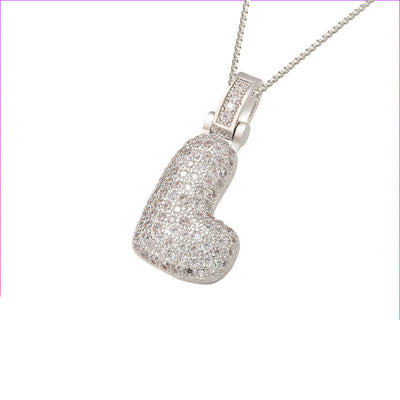 Pave Bubble Halskæde med Initial | 18k Guld