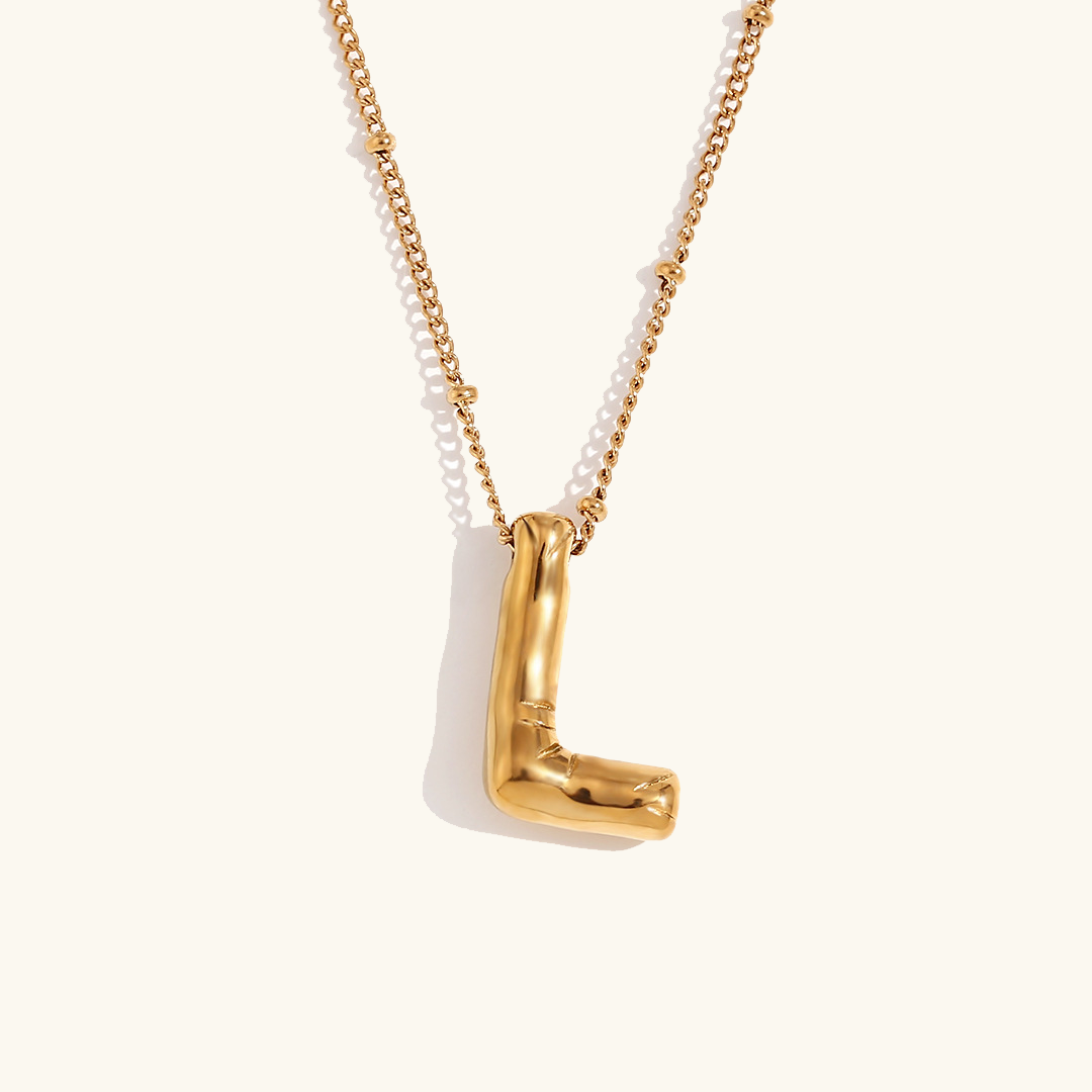 Næseørering med initialer i bobleform | Guld 18k