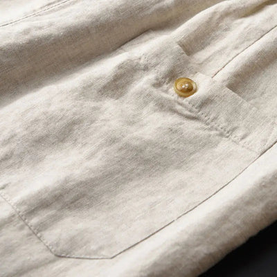 Linned Bukser Med Snor Beige