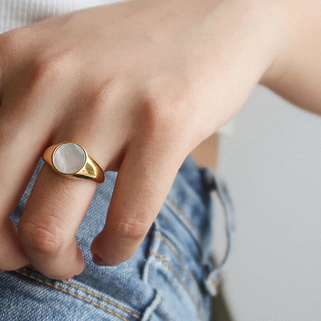 Perle Ring | 18k Guld