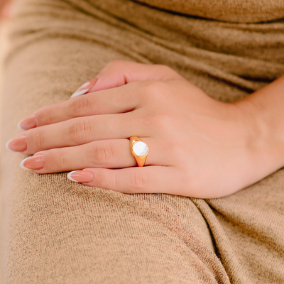 Perle Ring | 18k Guld