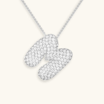 Navnesmykke Bubble med diamant | 18k Guld