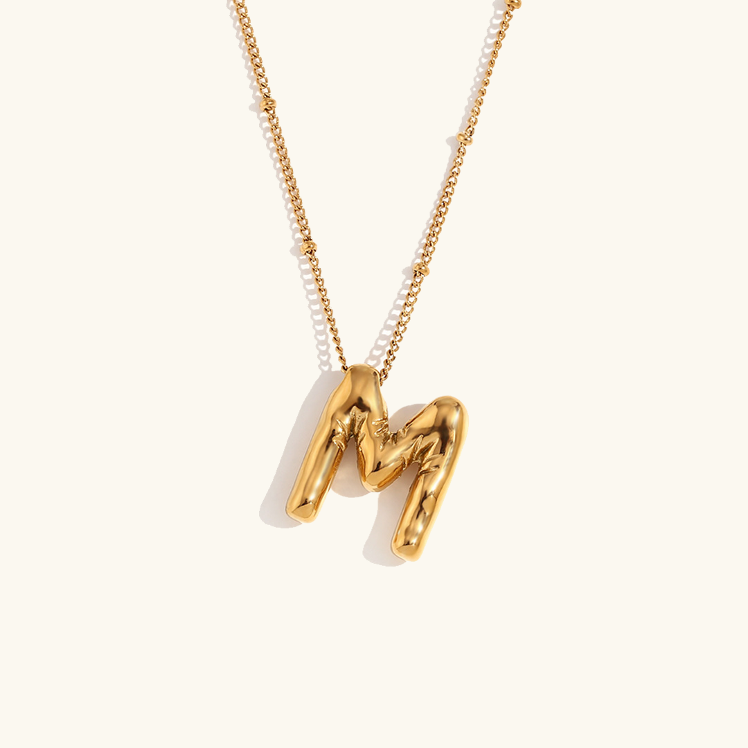 Næseørering med initialer i bobleform | Guld 18k