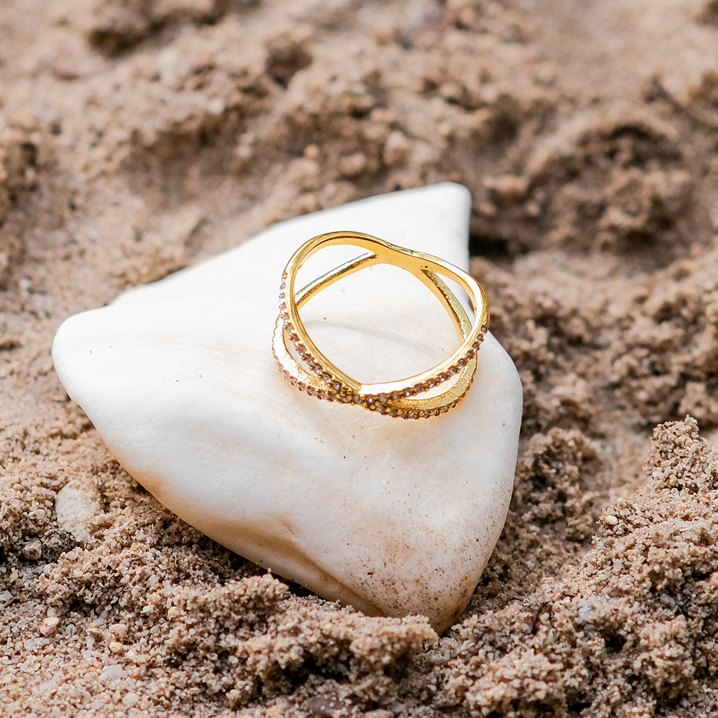 Korsring Nia Gold Diamant | 18k Guld
