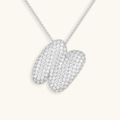 Navnesmykke Bubble med diamant | 18k Guld