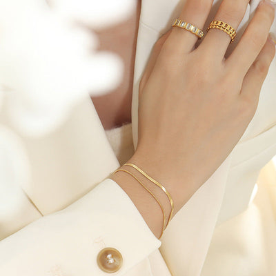 Klassiske Dobbelt Guld Armbånd | Guld 18k