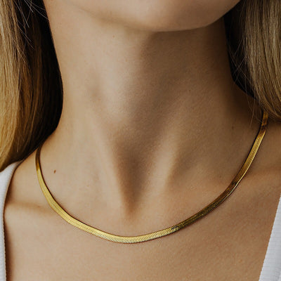Elysian Gold Halskæde med Flet | 18k Guld