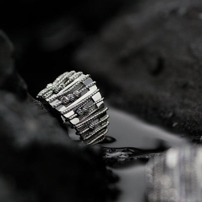 Gennembrudt, perlebesat, justerbar ring