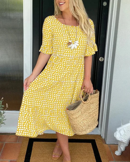 Mariam - Ruffle Sleeve Midi Kjole