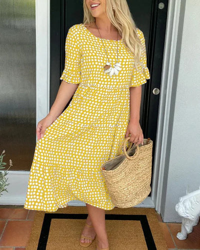 Mariam - Ruffle Sleeve Midi Kjole