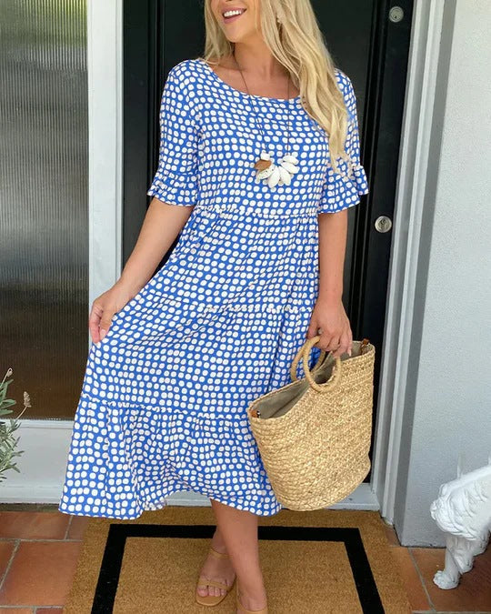 Mariam - Ruffle Sleeve Midi Kjole
