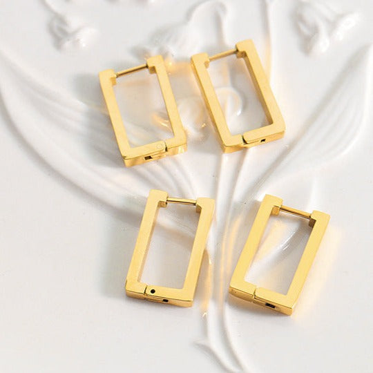 Geometriske Øreringe Terra | Guld 18k