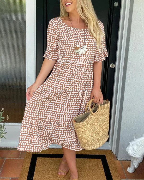 Mariam - Ruffle Sleeve Midi Kjole