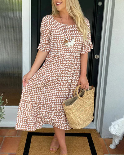 Mariam - Ruffle Sleeve Midi Kjole