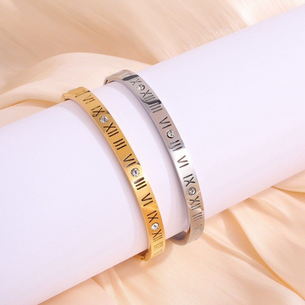 Romersk Tal Titanium Armbånd