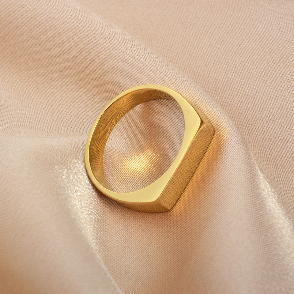 Rektangulært Seglring | 18k Guld