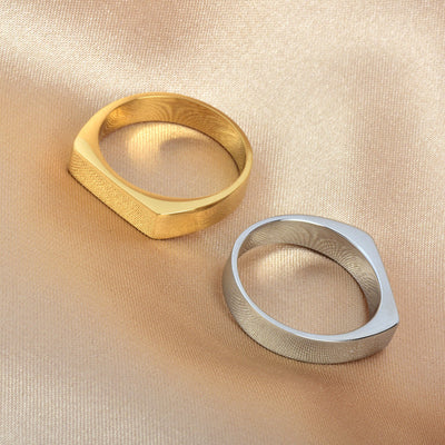 Rektangulært Seglring | 18k Guld