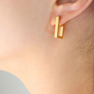 Geometriske Øreringe Terra | Guld 18k