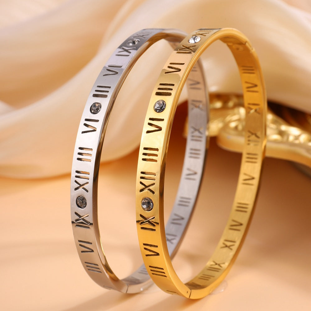 Romersk Tal Titanium Armbånd