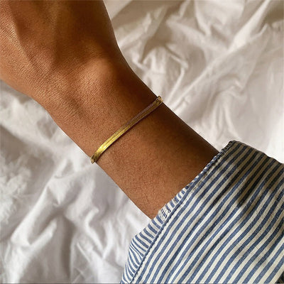 Vida Armbånd Guld i fiskebensmønster | 18k Guld