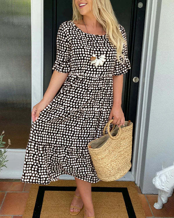 Mariam - Ruffle Sleeve Midi Kjole