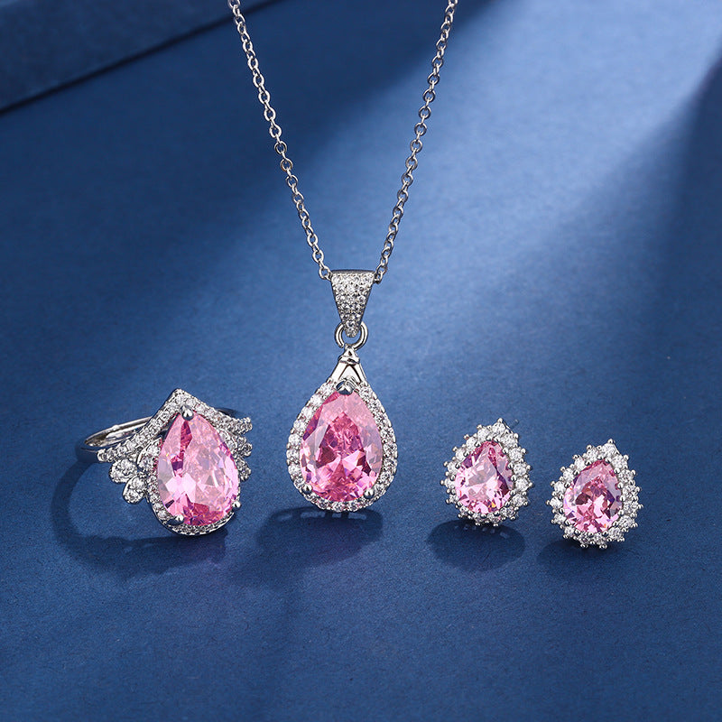 Aria Tårn Pink Sæt | Hvidguld 16k - DK