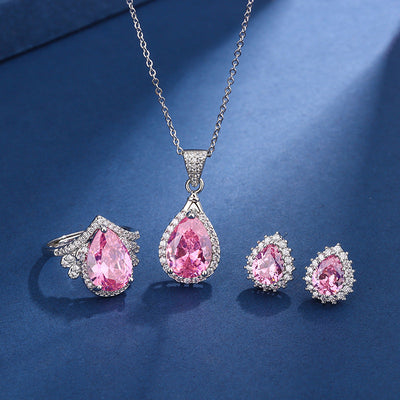 Aria Tårn Pink Sæt | Hvidguld 16k - DK