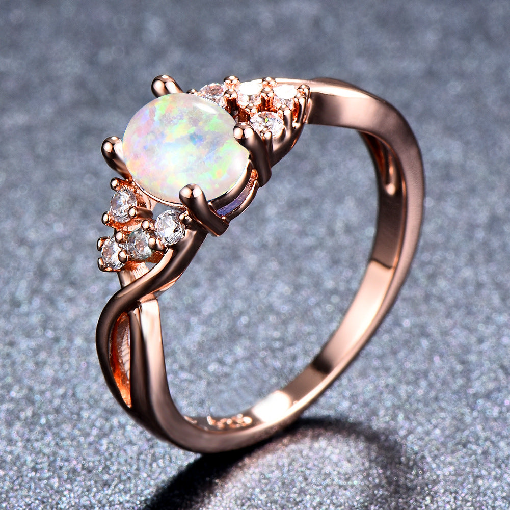 Sylva Moonhart Hvid Ring | Roséguld