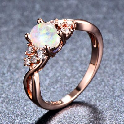 Sylva Moonhart Hvid Ring | Roséguld
