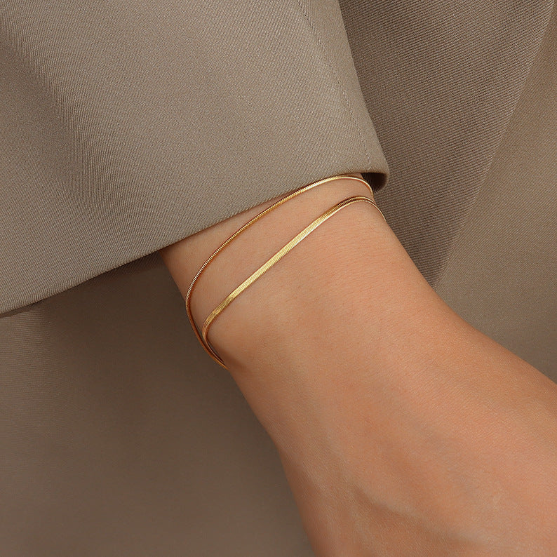Klassiske Dobbelt Guld Armbånd | Guld 18k