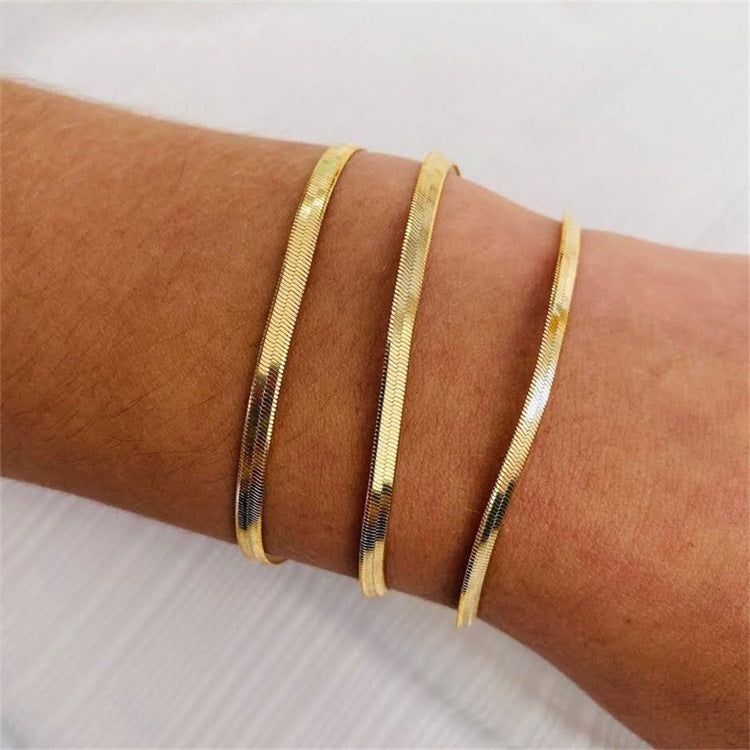 Vida Armbånd Guld i fiskebensmønster | 18k Guld