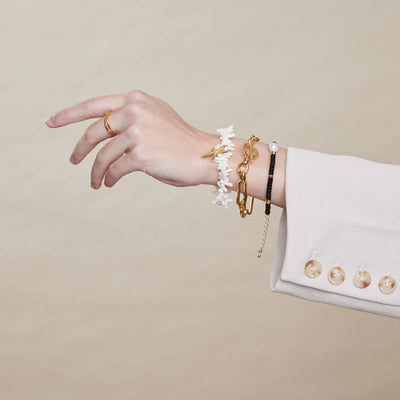 Link T-Bar Armbånd | Hvidguld 16k