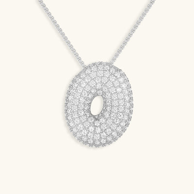 Navnesmykke Bubble med diamant | 18k Guld