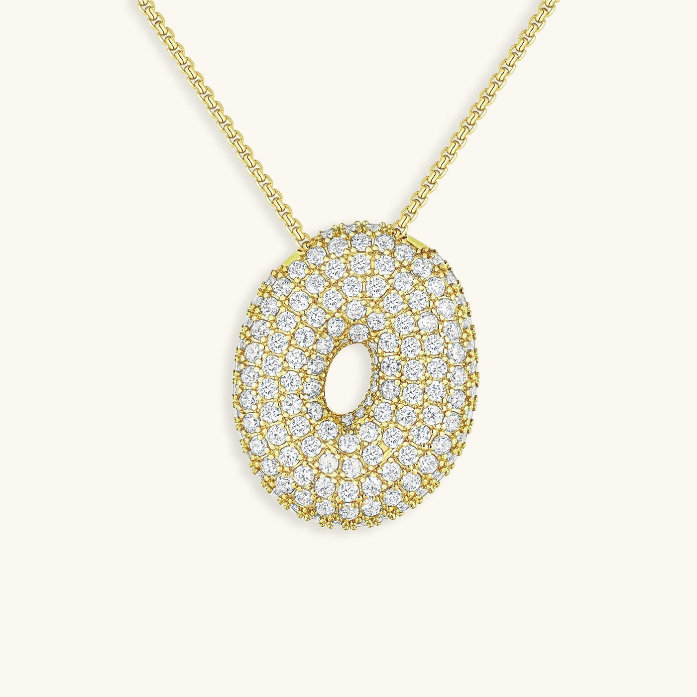 Navnesmykke Bubble med diamant | 18k Guld