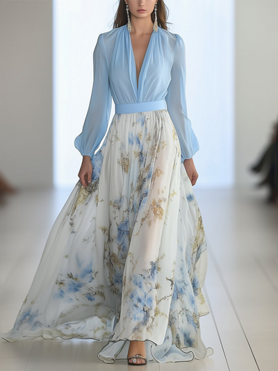Elena | Maxi Kjole med Blomsterprint