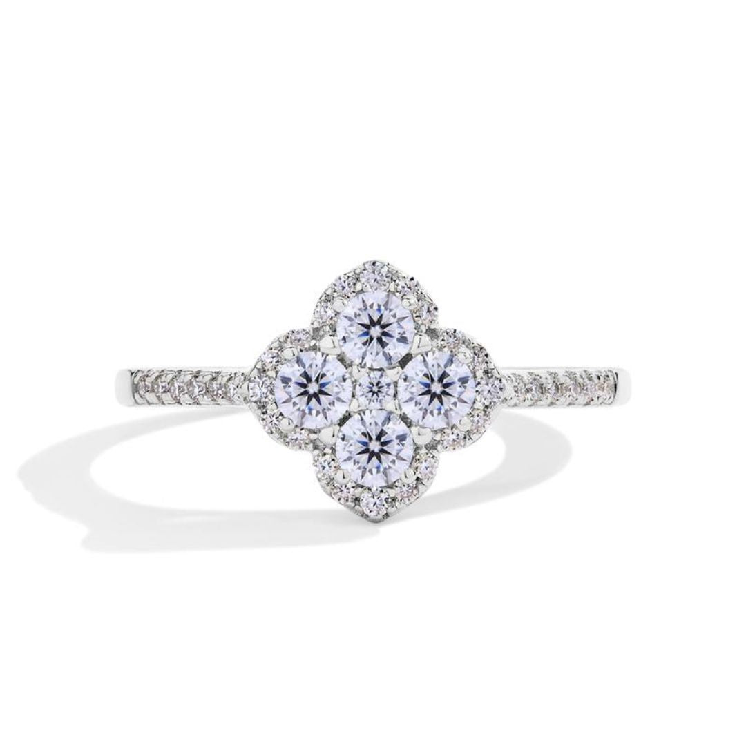 Soraya Kleeblatt Ring | Hvidguld