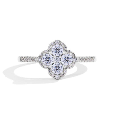 Soraya Kleeblatt Ring | Hvidguld