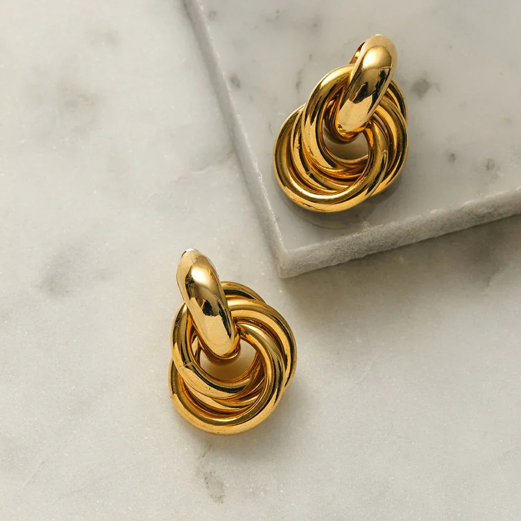 Udsagn Interlocking Øreringe | Hvidguld 14k