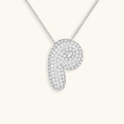 Navnesmykke Bubble med diamant | 18k Guld