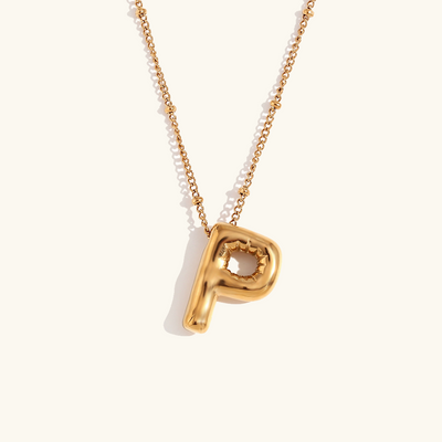 Næseørering med initialer i bobleform | Guld 18k
