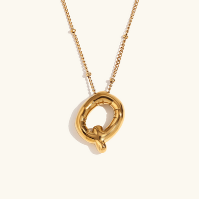 Næseørering med initialer i bobleform | Guld 18k