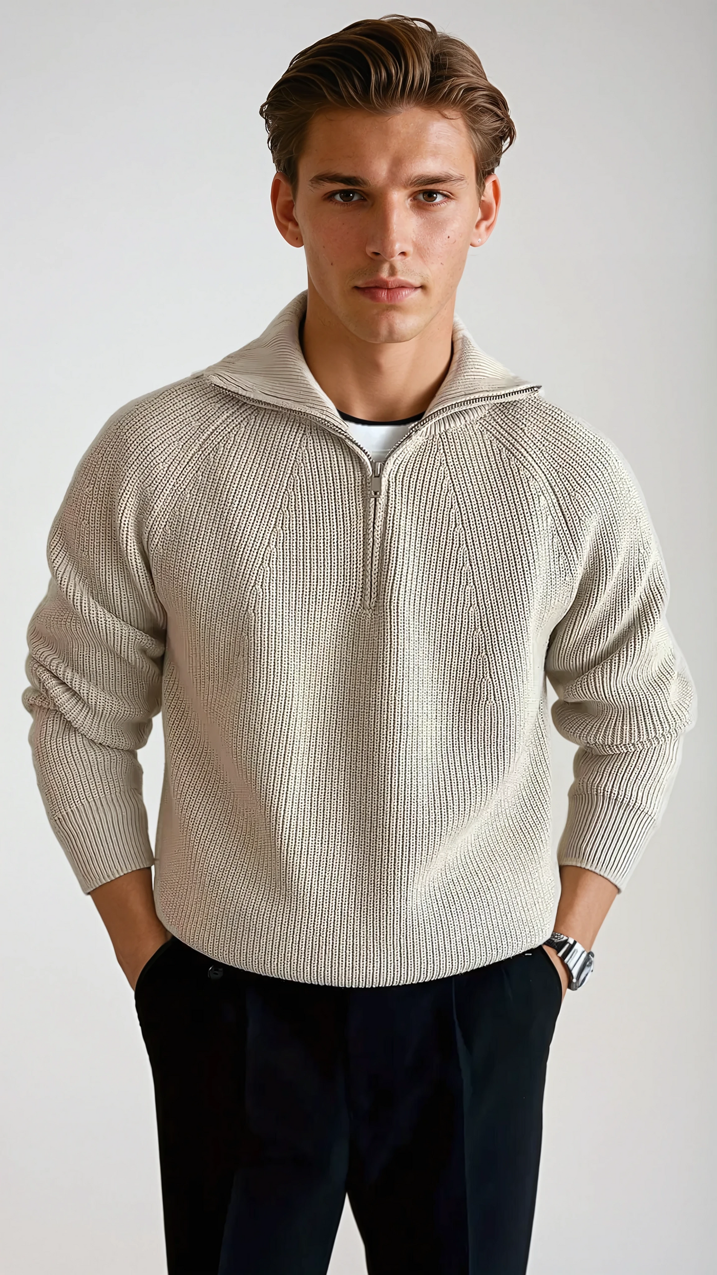 Quarter Zip Striktrøje