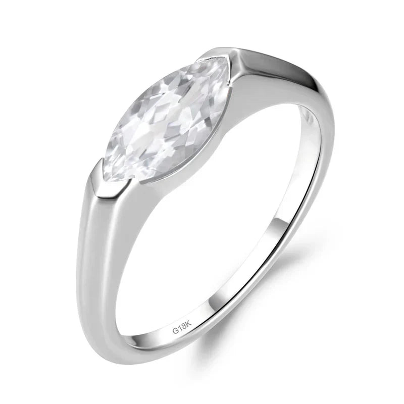 Hailey Playa Tynd Ring | Hvidguld 18k