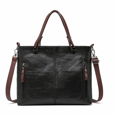 Lina™ - Vintage-inspireret læder skuldertaske