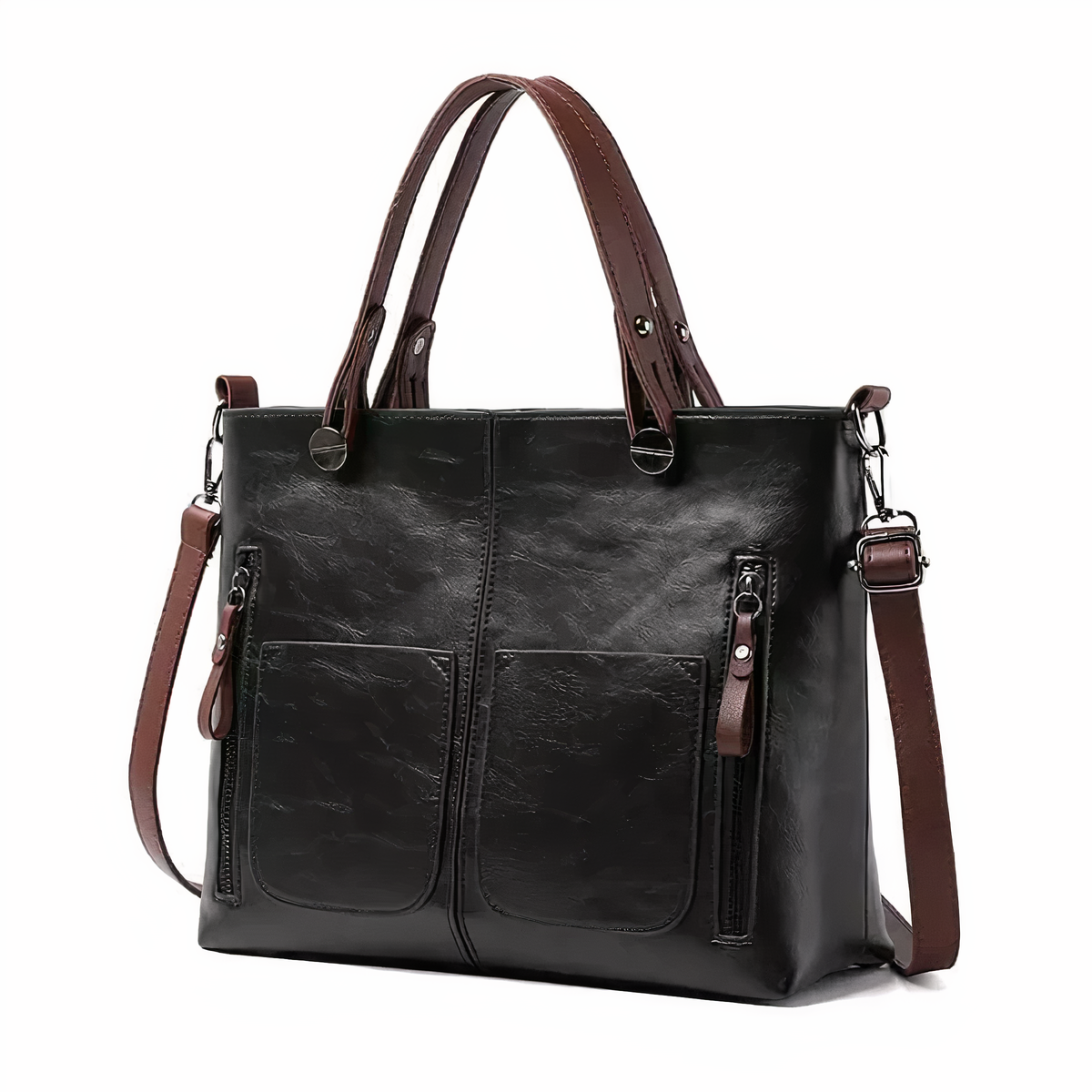 Lina™ - Vintage-inspireret læder skuldertaske