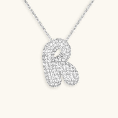 Navnesmykke Bubble med diamant | 18k Guld